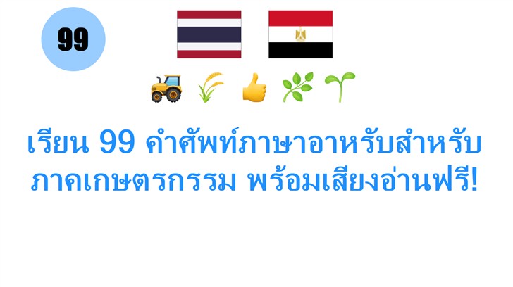 เรียน 99 คำศัพท์ภาษาอาหรับสำหรับภาคเกษตรกรรม พร้อมเสียงอ่านฟรี!